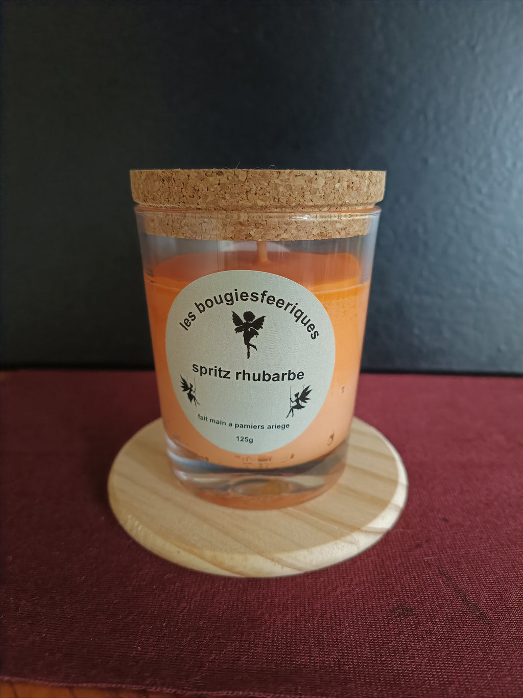 bougie pot spritz rhubarbe