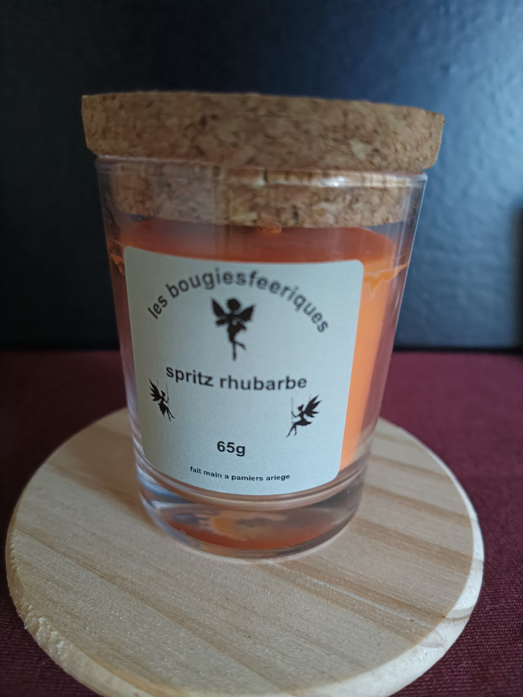 bougie pot spritz rhubarbe